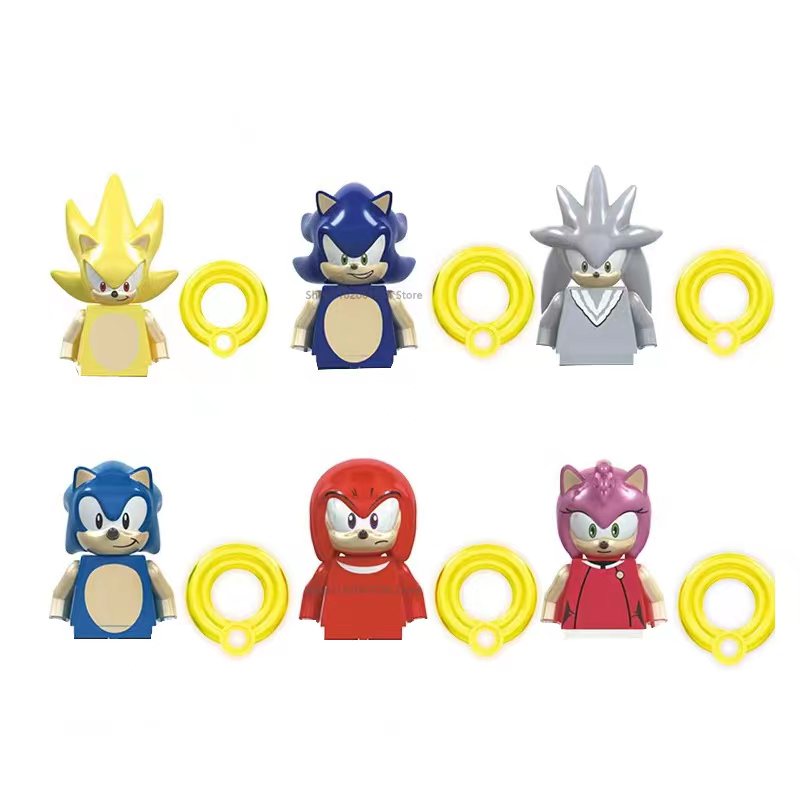 Model Kit Sonic - 6 pièces/ensemble de figurines d'action miniatures