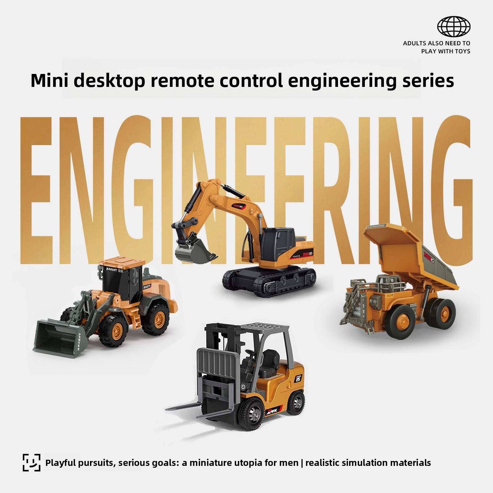 Model Kit Excavator - Ensemble de voitures d'ingénierie RC en