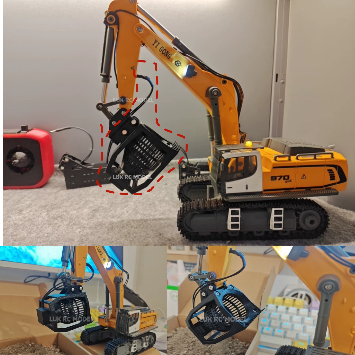 Model Kit Excavator - Tamis électrique 1/50 pour accessoires d'attaches